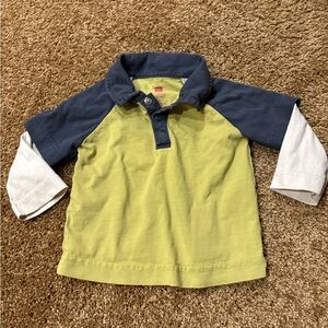 Tea Collection Faux Layered Polo Shirt